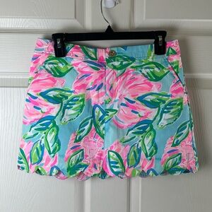 Lilly Pulitzer Pink and Green Floral Skort